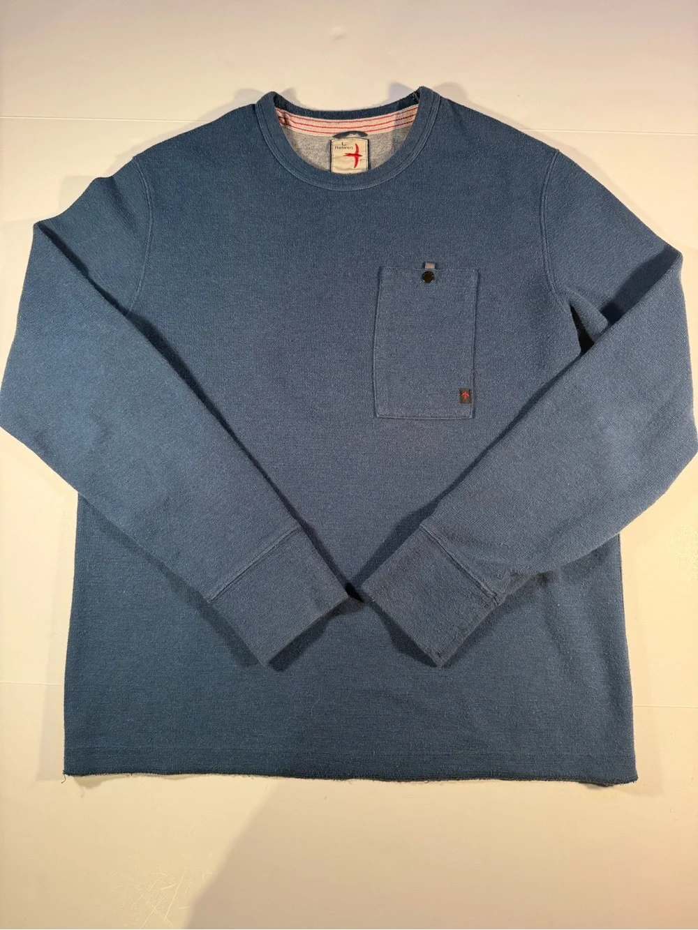 Relwen Crewneck Pocket Sweater in Dusty Blue